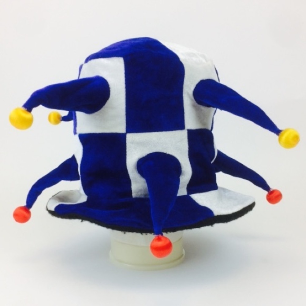 5 for $25 Blue & White Joker's Fools Light Up Hat